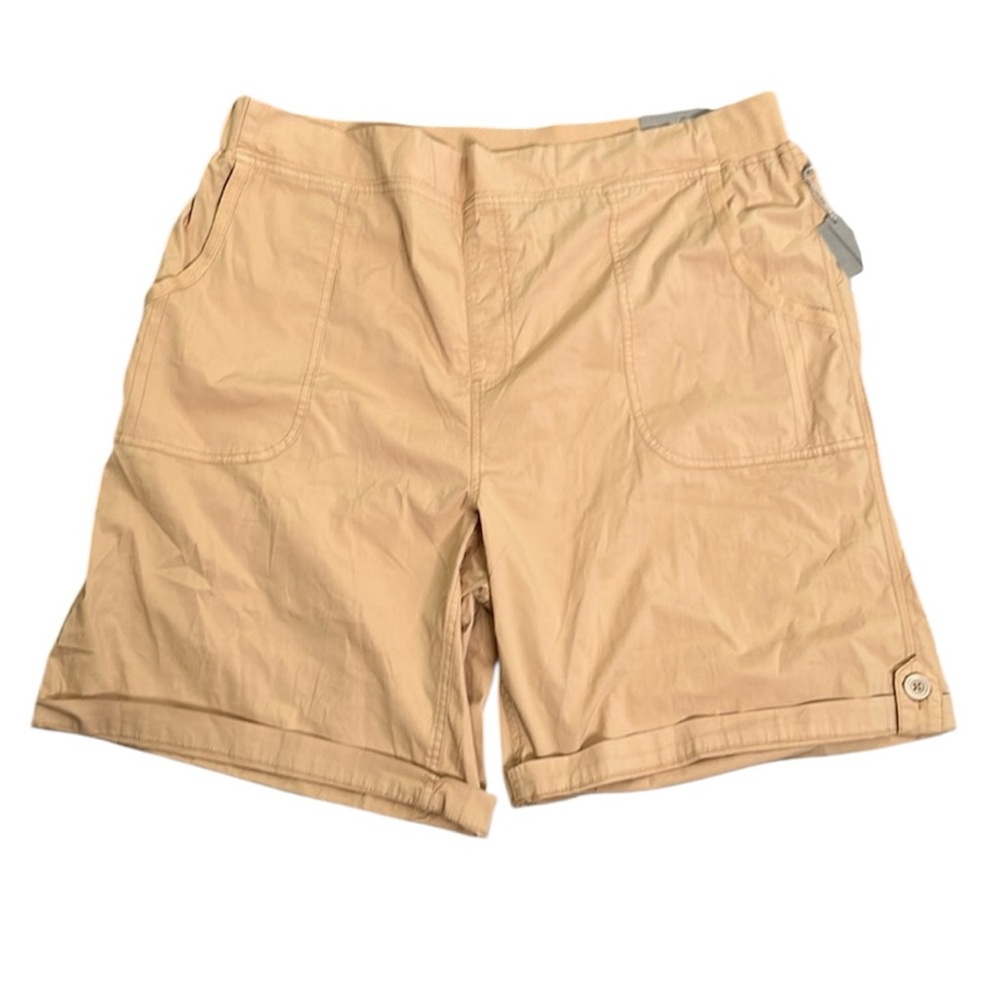 Soft surroundings camel cotton shorts size 2x/22w summer, beach, hiking